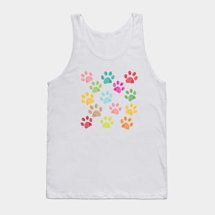 Colorful paw print Tank Top